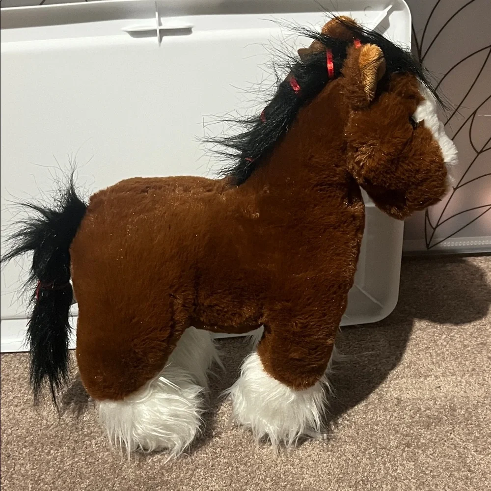 Brown and White Plush Horse Toy - Picture 2 of 5